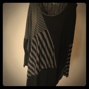 Nikita asymmetric black and grey dress